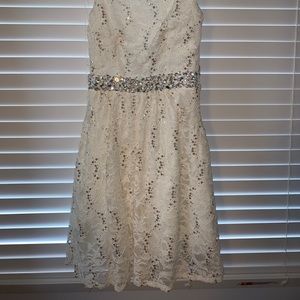 B. Darkin White Lace Formal Dress